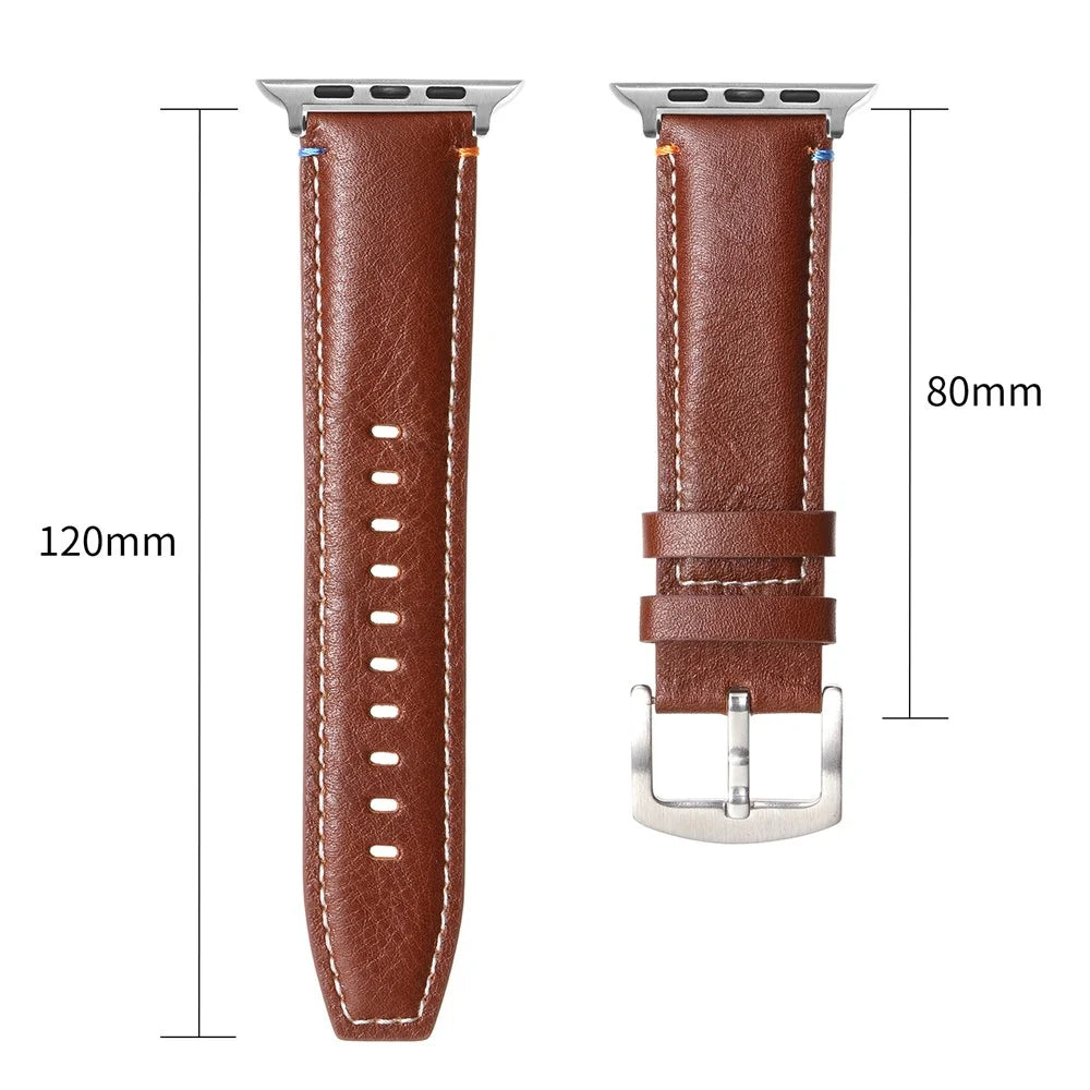 For Apple Watch Series 11 10 42mm / 9 8 7 41mm / SE3 SE2 SE 6 5 4 40mm / 3 2 1 38mm Watch Strap - Crazy Horse Texture Brown - 5