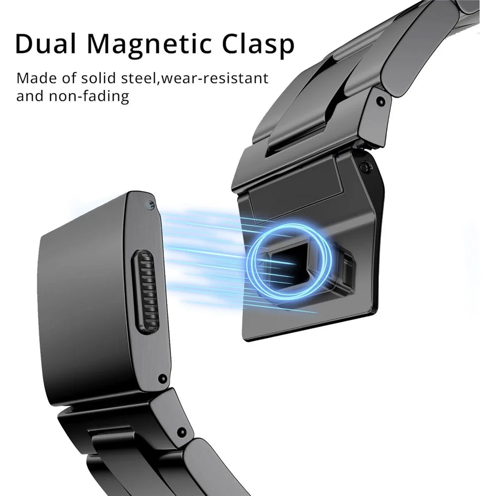 Strap for Apple Watch Ultra 3 2 1 49mm / Series 11 10 46mm / 9 8 7 45mm / SE3 SE2 SE 6 5 4 44mm / 3 2 1 42mm Stainless Steel Band - Black - 3