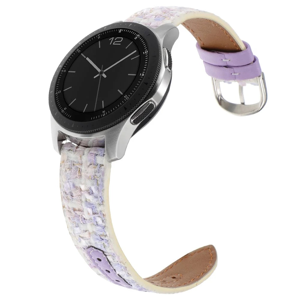 For Huawei Watch GT 5 46mm / Watch 4 / 4 Pro Replacement Strap 22mm Woolen+PU Watch Band - Purple - 4