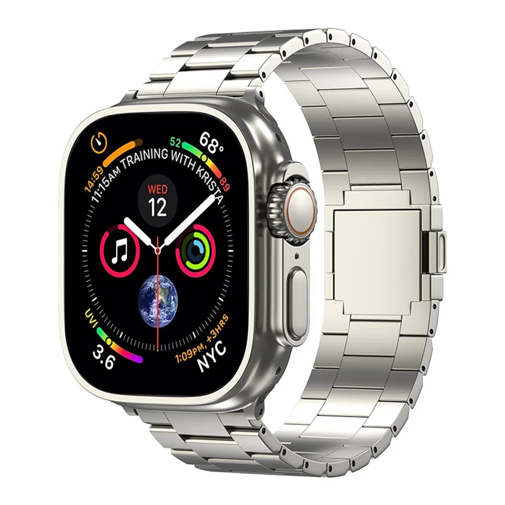 Magnetic Strap for Apple Watch Series 11 10 42mm / 9 8 7 41mm / SE3 SE2 SE 6 5 4 40mm / 3 2 1 38mm Titanium Alloy Band - Titanium - 3
