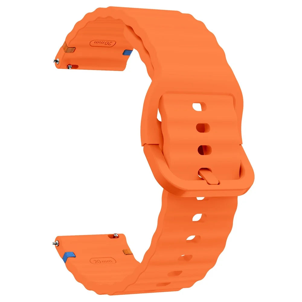 22mm Silicone Band for Xiaomi Watch S4 Sport / Redmi Watch 5 Active Wave Design Watch Strap - Orange - 1