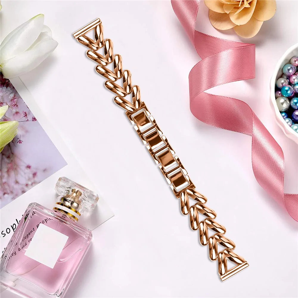 Zinc Alloy Watch Band for Huami Amazfit GTR 42mm Twisted Metal Watch Strap Replacement - Rose Gold - 2