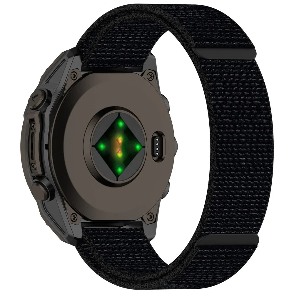 For Garmin Fenix 8 43mm / Garmin Fenix 7S / 6S Watch Strap Nylon Adjustable Wristband Strap - Black - 1