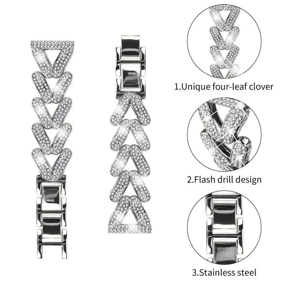 Zinc Alloy Twisted Watch Band Rhinestone Decor for Huami Amazfit GTR 42mm Watch Strap - Silver - 3