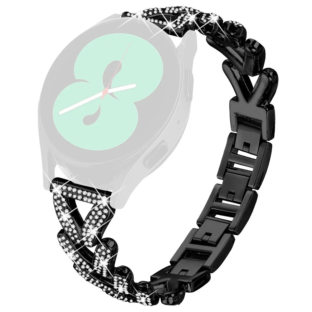 Zinc Alloy Twisted Watch Band Rhinestone Decor for Huami Amazfit GTS 2 Watch Strap - Black - 1