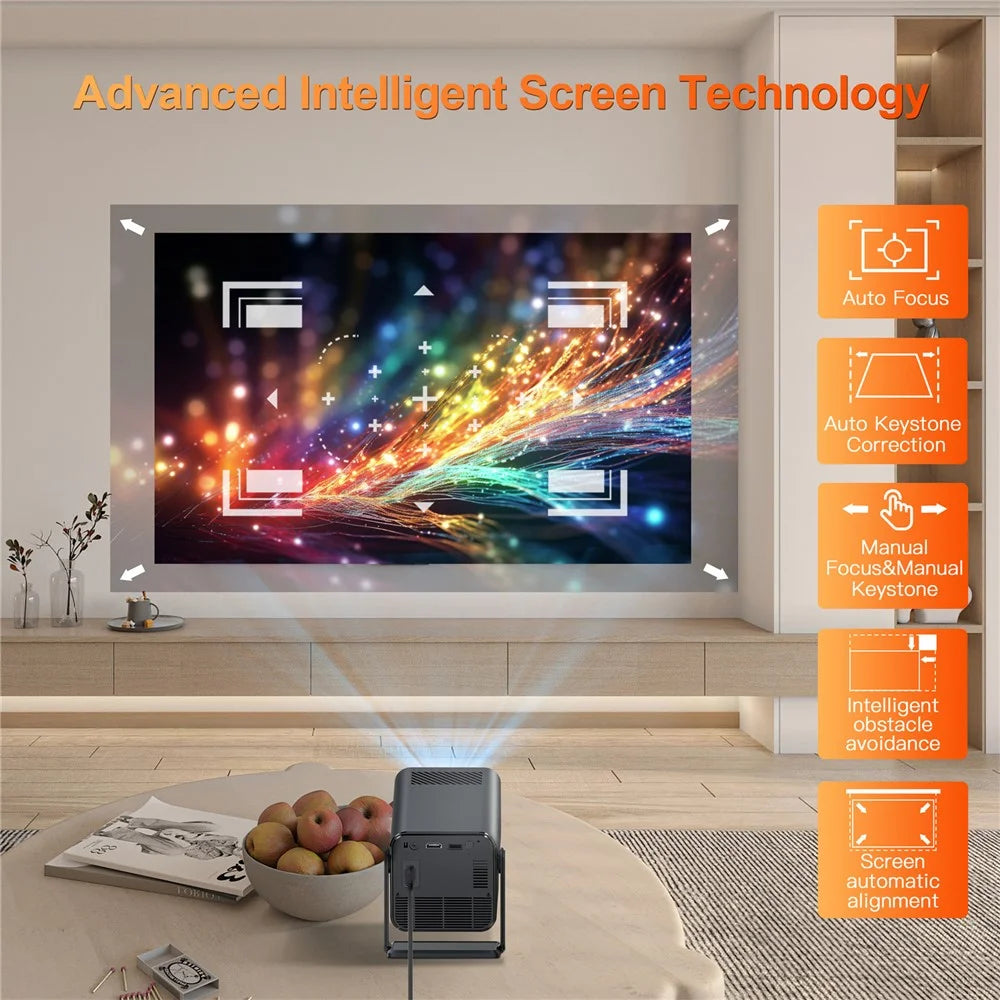 HM103-B Dual-Band Bluetooth-compatible 5.0 1080P Auto Focus Projector with 270-Degree Adjustable - US Plug - 6