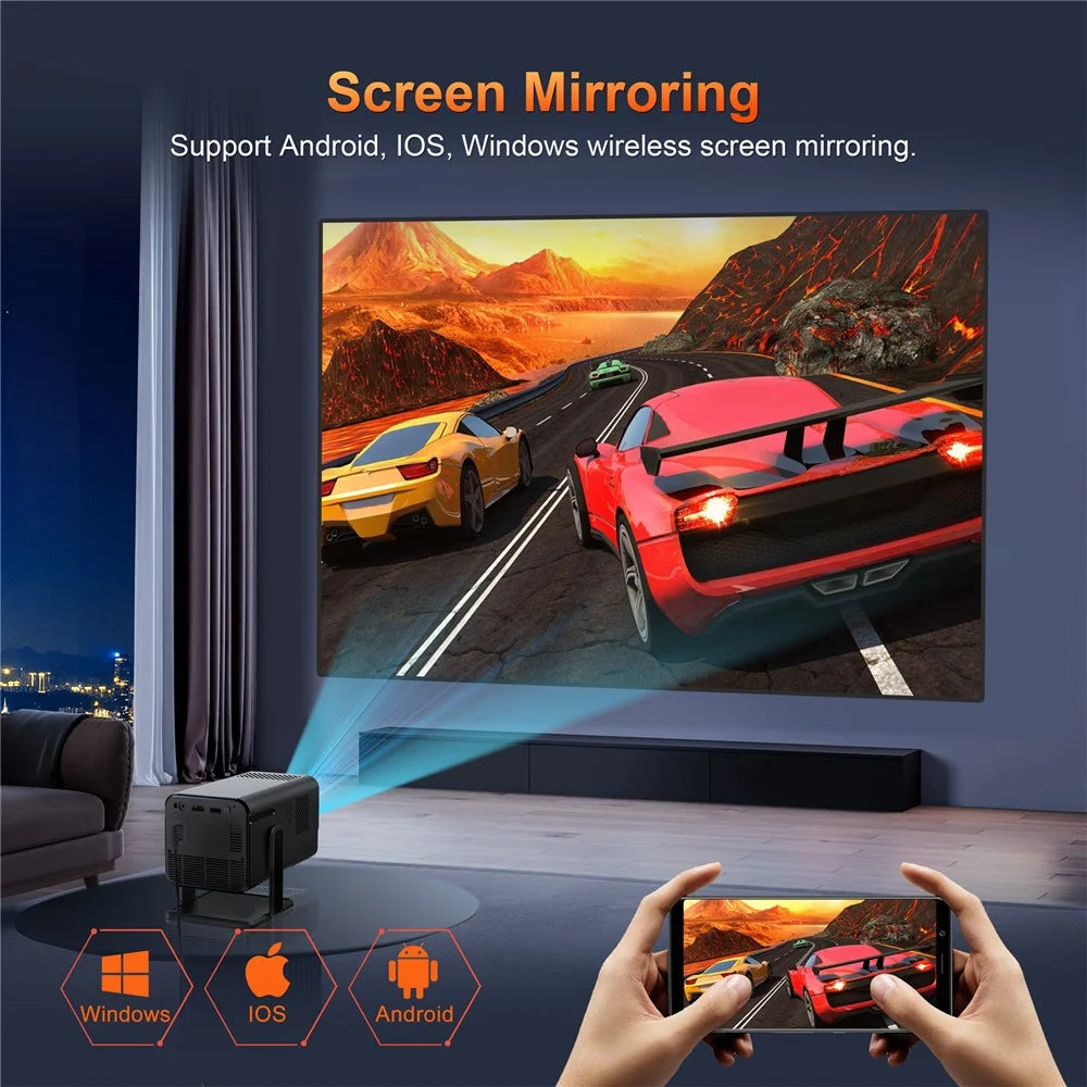 HM103-B Dual-Band Bluetooth-compatible 5.0 1080P Auto Focus Projector with 270-Degree Adjustable - US Plug - 7