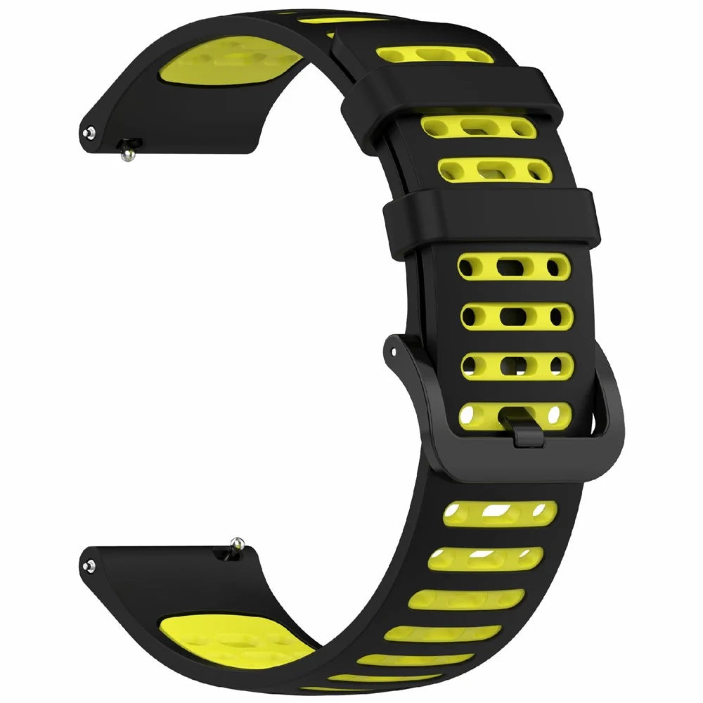 22mm Silicone Watch Band for Xiaomi Watch S4 Sport / Keep Watch Pilot 1 / Samsung Galaxy Watch3 45mm Sport Strap - Black+Lime - 3