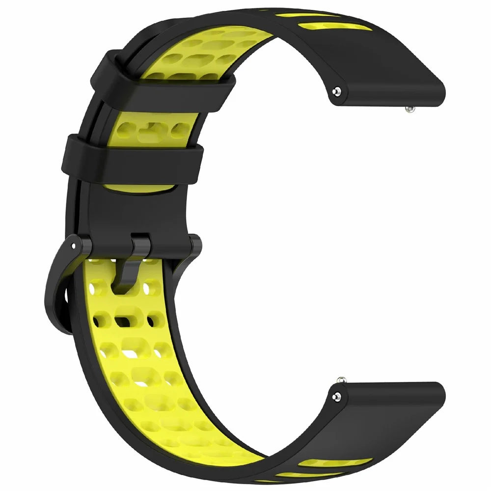 22mm Silicone Watch Band for Xiaomi Watch S4 Sport / Keep Watch Pilot 1 / Samsung Galaxy Watch3 45mm Sport Strap - Black+Lime - 4