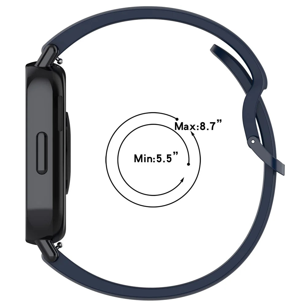 For Xiaomi Redmi Watch 5 Lite Band Waterproof Sweatproof Soft Silicone Sport Strap - Black - 5
