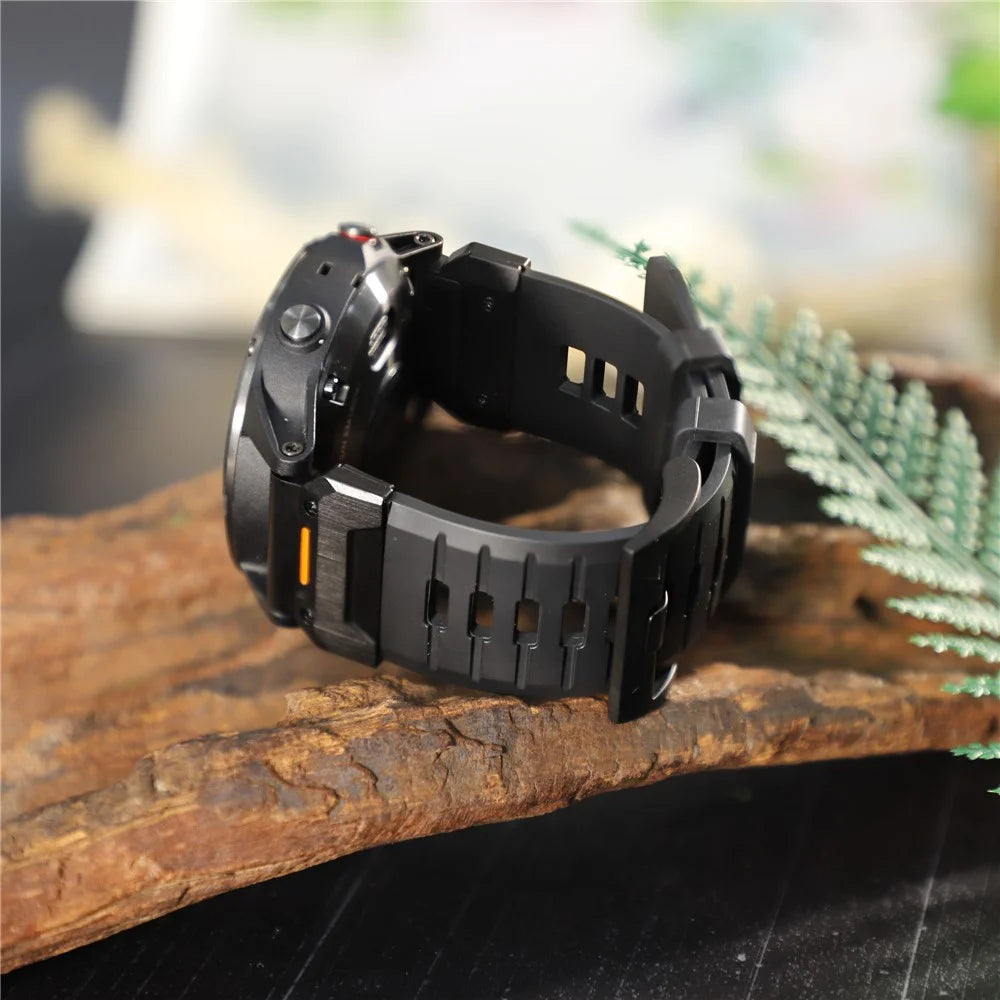 26mm Fluorubber Strap for Garmin Fenix 8 51mm / Enduro 3 / Instinct 2X Universal Watch Band - Black - 7