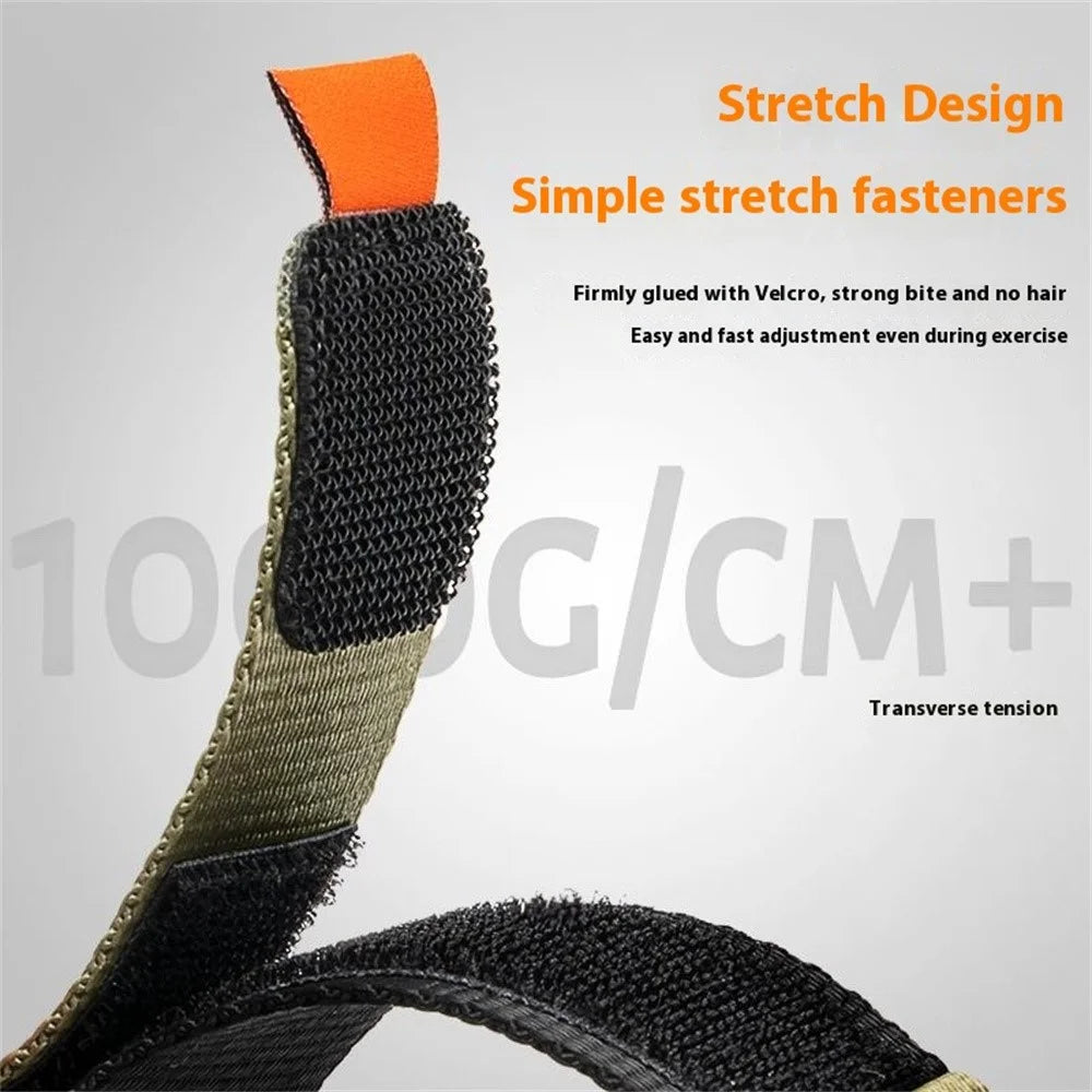22mm Magic Tape Nylon Quick Release Strap for Garmin Fenix 8 47mm  /  Fenix 7  /  6 - Army Green - 5