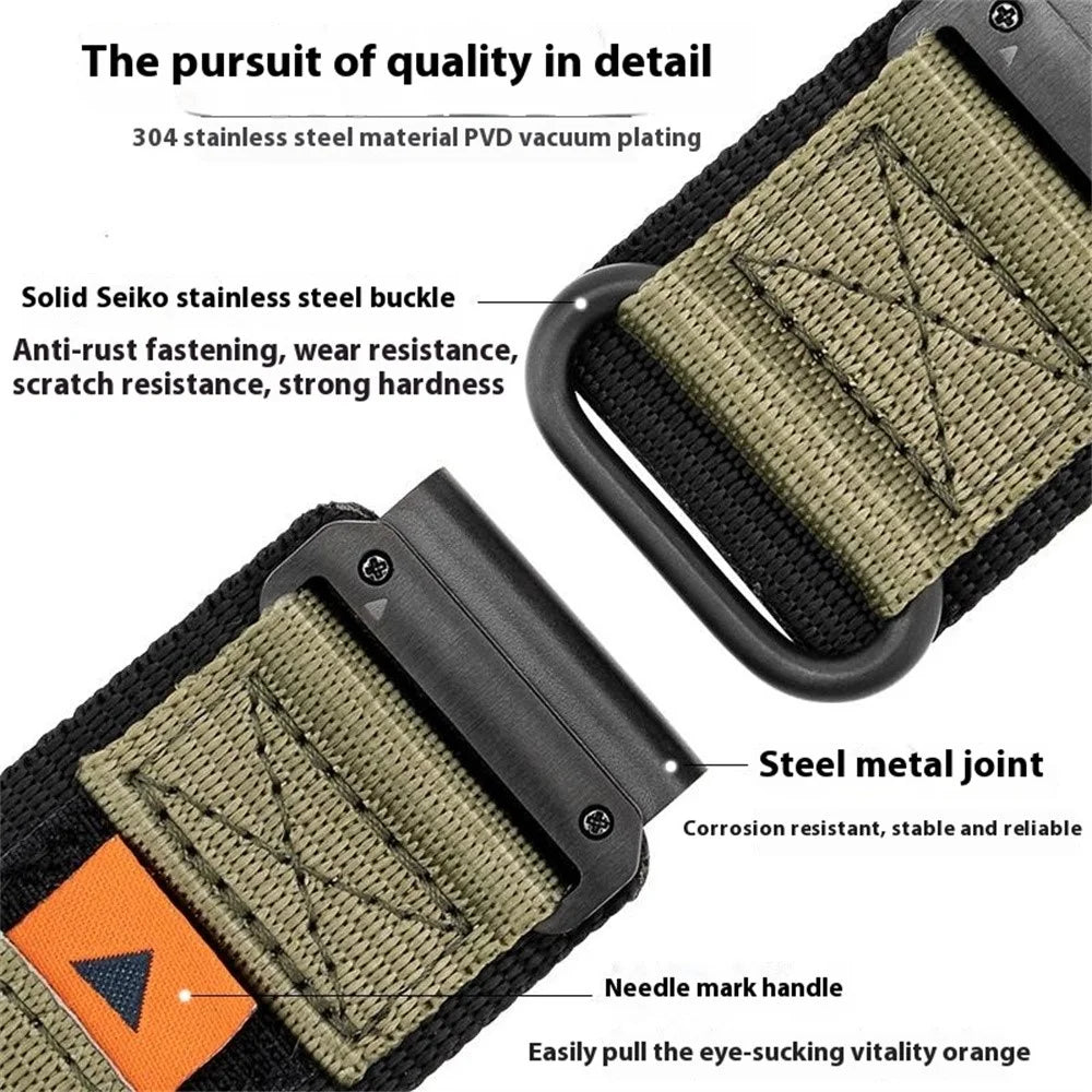 22mm Magic Tape Nylon Quick Release Strap for Garmin Fenix 8 47mm  /  Fenix 7  /  6 - Army Green - 6