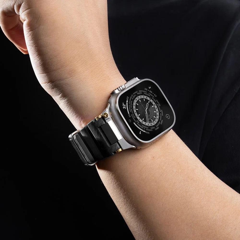 Silicone Strap for Apple Watch Ultra 3 2 1 49mm / Series 11 10 46mm / 9 8 7 45mm / SE3 SE2 SE 6 5 4 44mm / 3 2 1 42mm with Silver Buckle and Connector - Black - 7