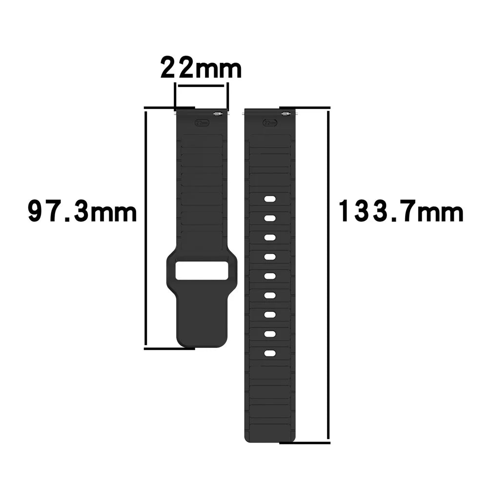 Silicone Strap for Samsung Galaxy Watch3 45mm  /  Galaxy Watch 46mm  /  Gear S3 Classic Universal 22mm Dual Color Watch Band - Black+White - 6