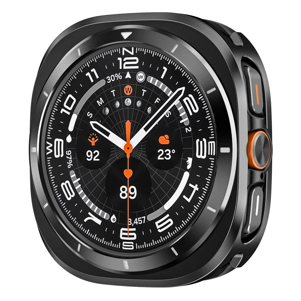 For Samsung Galaxy Watch Ultra (2025) 47mm / Ultra 47mm Watch Case Aluminum Alloy + PC Protective Cover - Black+White - 2