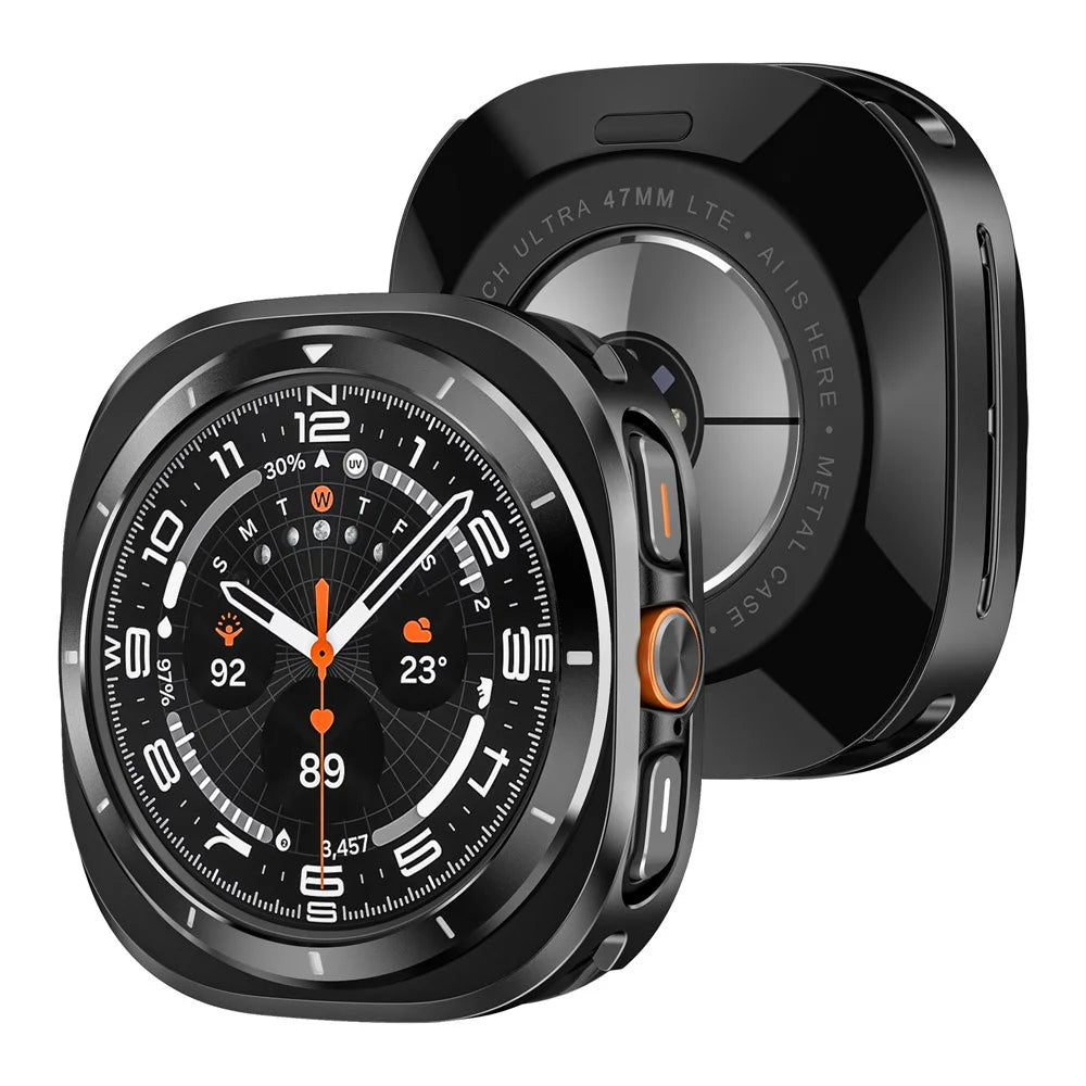 For Samsung Galaxy Watch Ultra (2025) 47mm / Ultra 47mm Watch Case Aluminum Alloy + PC Protective Cover - Black+White - 5