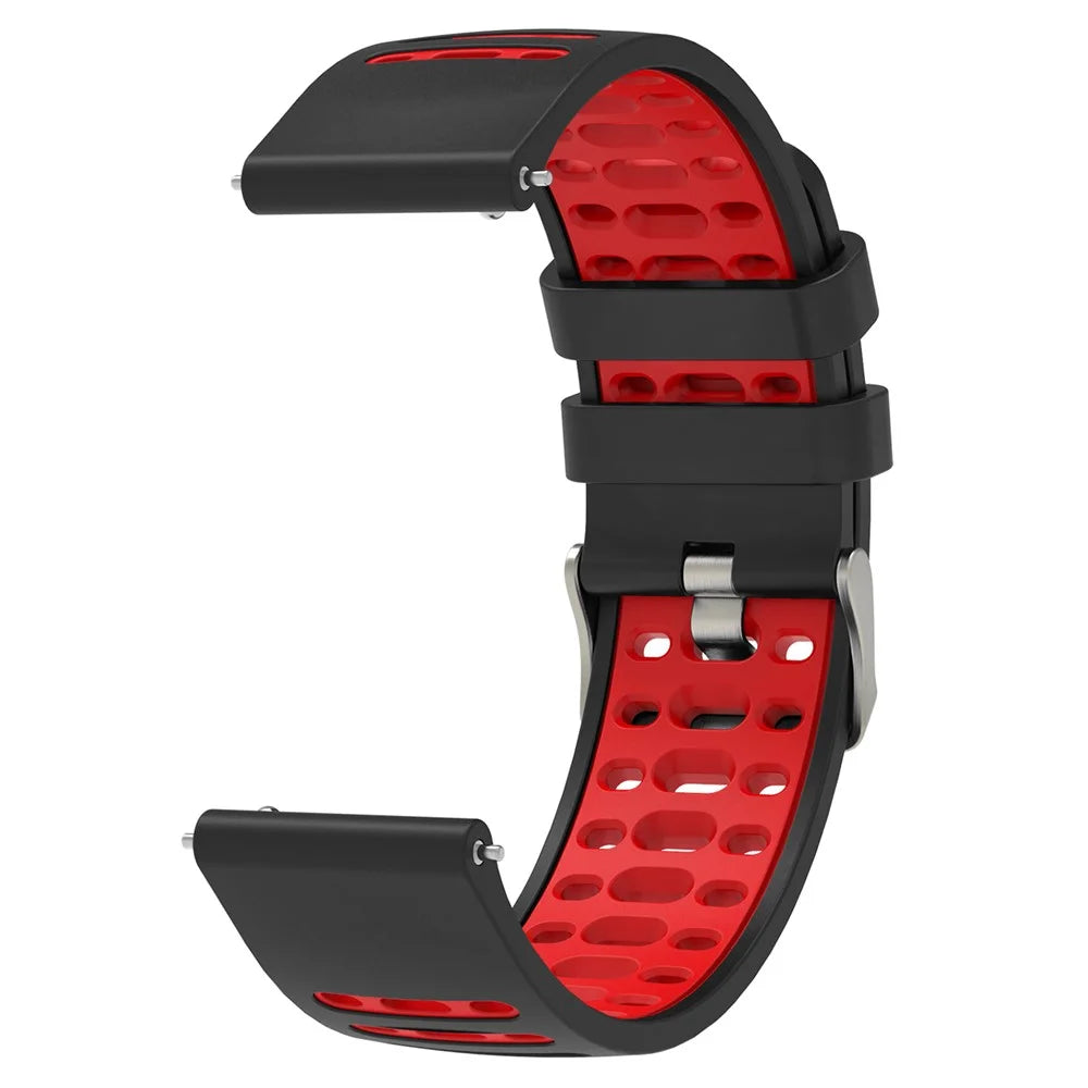 22mm Silicone Band for Keep Watch Pilot 1 / Xiaomi Watch S4 / Huawei Watch GT 5 Pro 46mm Dual Color Watch Strap - Black+Red - 2
