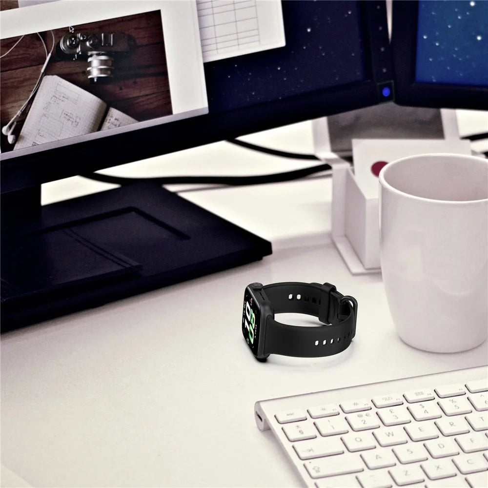 For Honor Watch 5 Silicone Band Adjustable Watch Strap Replacement Bracelet - Black - 7