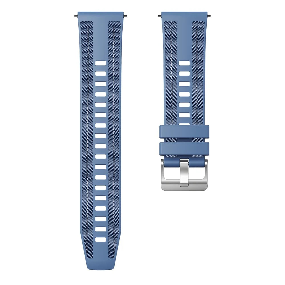 22mm Watch Band For Huawei Watch GT 5 Pro 46mm / GT 5 46mm / Samsung Galaxy Watch3 45mm Silicone+Nylon Replacement Strap - Baby Blue - 2