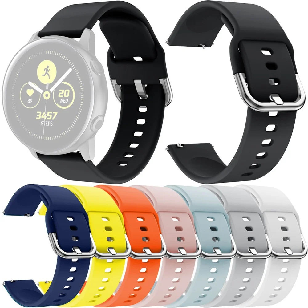 Soft Silicone Smart Watch Strap Replacement Watch Band for Samsung Galaxy Watch Active / Galaxy Watch Active2 20MM - Black - 6