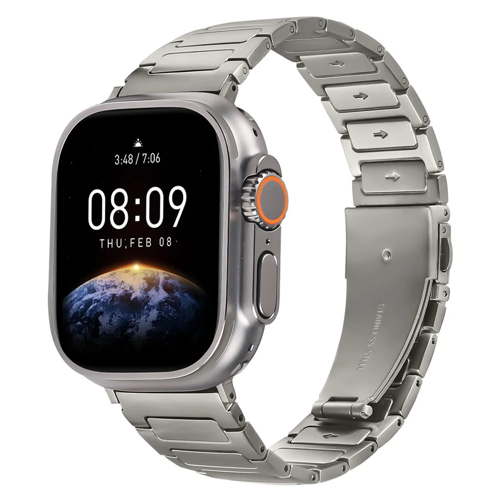 Metal Watch Band for Apple Watch Series 11 10 42mm / 9 8 7 41mm / SE3 SE2 SE 6 5 4 40mm / 3 2 1 38mm Adjustable Watch Strap - Titanium - 2