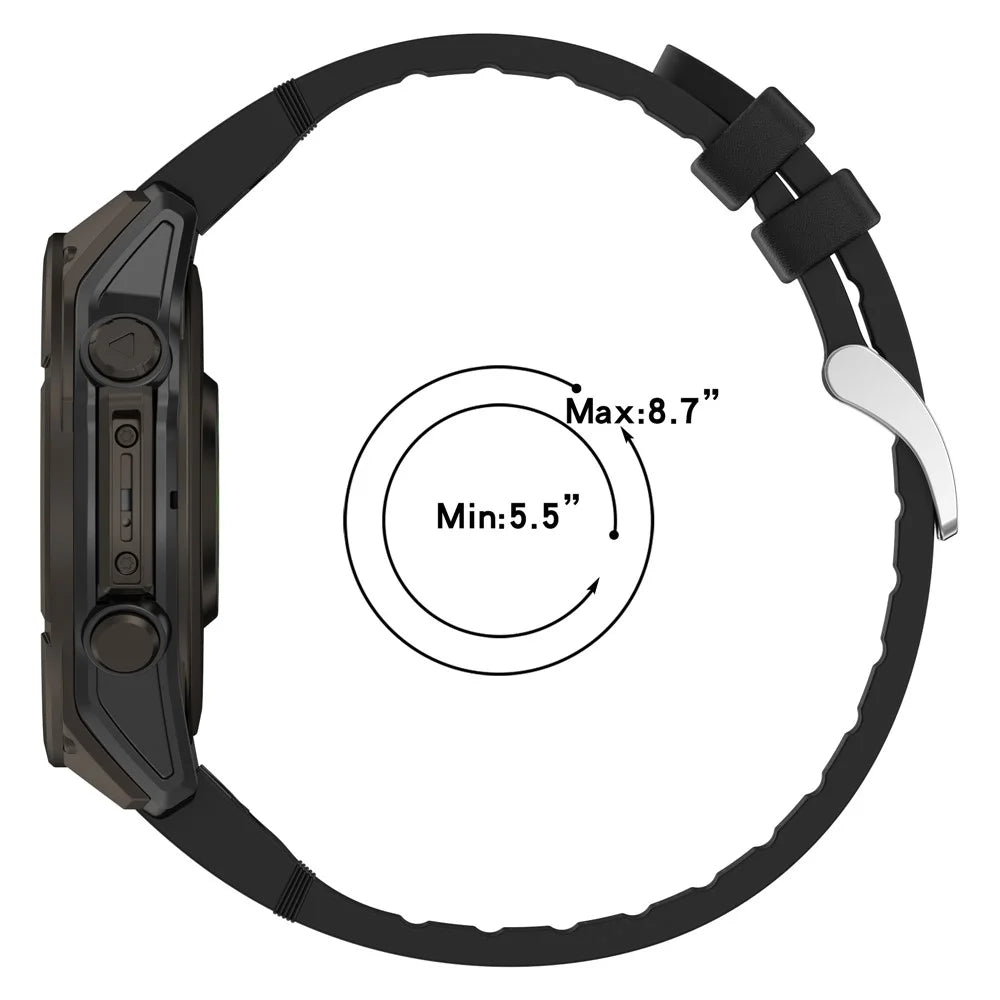 20mm Watch Band For Garmin Fenix 8 43mm / Descent MK3i / Fenix 7S Leather Coated Silicone Adjustable Length Strap - Brown - 6