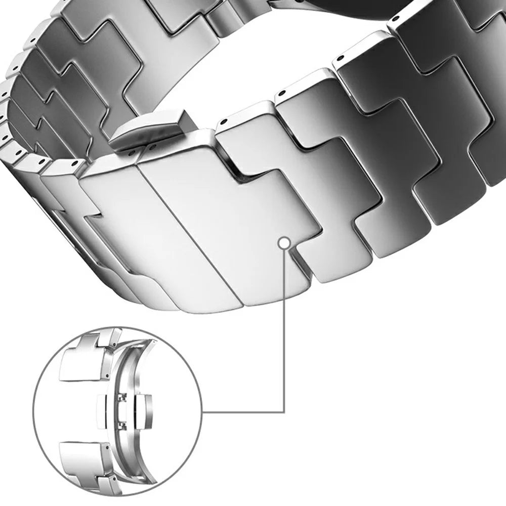 Watch Band for Samsung Galaxy Watch7 / Watch FE / Watch6 / Watch5 / Watch4 Stainless Steel Strap - Silver - 4