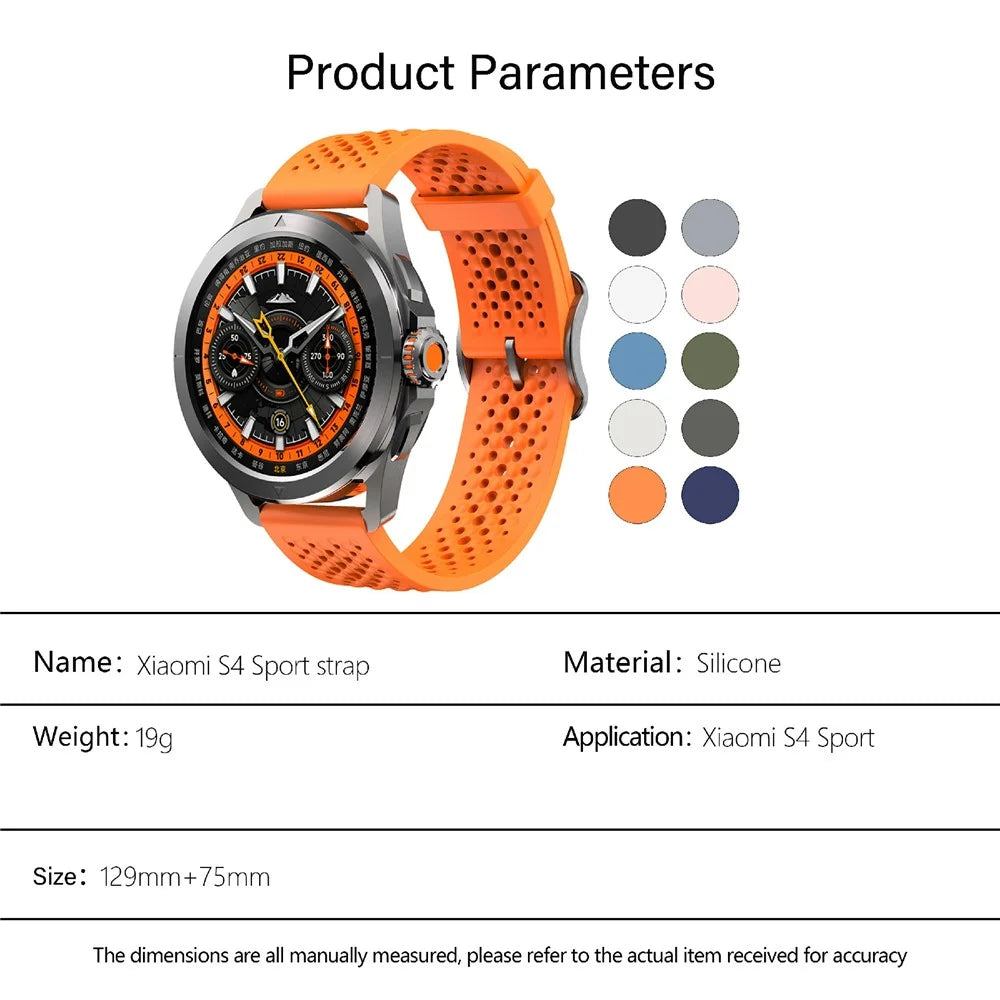 KALEBOL For Xiaomi Watch S4 Sport Silicone Watch Band Adjustable Strap Replacement - Orange - 5