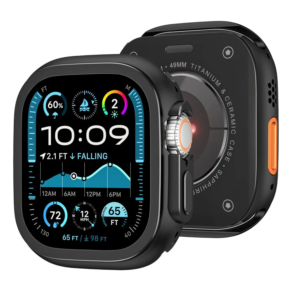 For Apple Watch Ultra 3 / Ultra 2 / Ultra 49mm Watch Case Zinc Alloy + PC Protective Cover - Black - 5