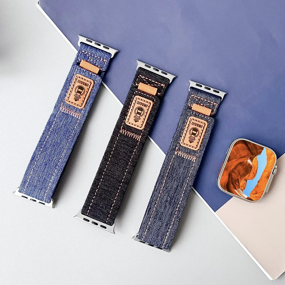 Nylon Canvas Watch Strap for Apple Watch Series 11 10 42mm / 9 8 7 41mm / SE3 SE2 SE 6 5 4 40mm / 3 2 1 38mm Wrist Band - Dark Blue - 4