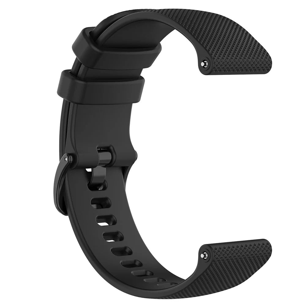 22mm Watch Strap for Samsung Galaxy Watch3 45mm / Asus Zenwatch Silicone Band Grid Texture - Black - 1