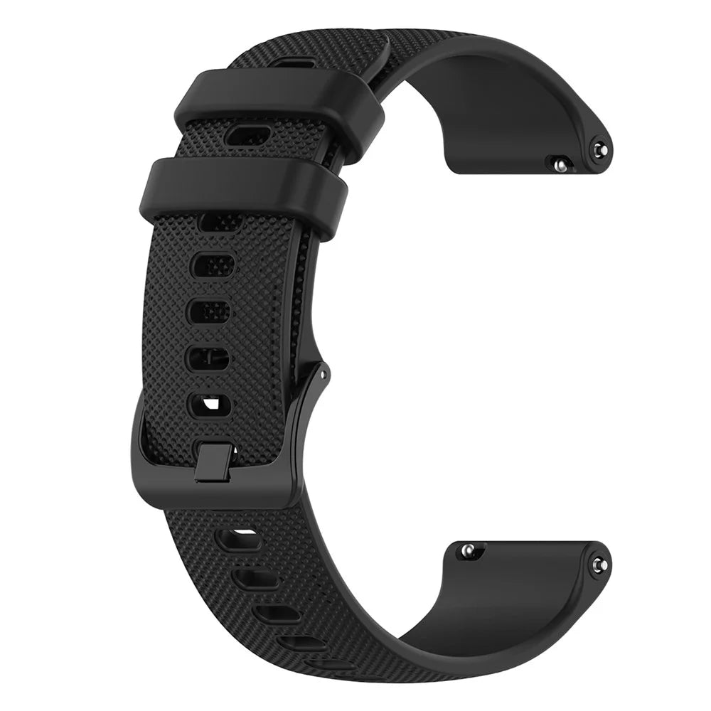 22mm Watch Strap for Samsung Galaxy Watch3 45mm / Asus Zenwatch Silicone Band Grid Texture - Black - 2