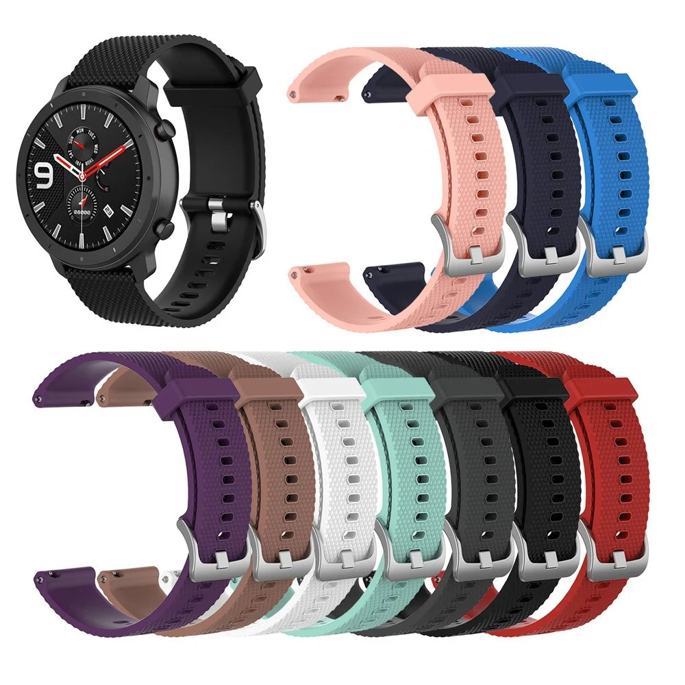 Textured Silicone Watch Band for Huawei Watch GT2 42mm, Size: L - Black - 6