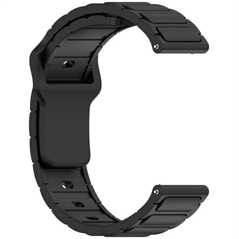 KALEBOL 22mm Silicone Watch Strap for Samsung Galaxy Watch3 45mm  /  Huawei Watch GT 5 46mm  /  GT 5 Pro 46mm I-Shaped Band - Black - 4