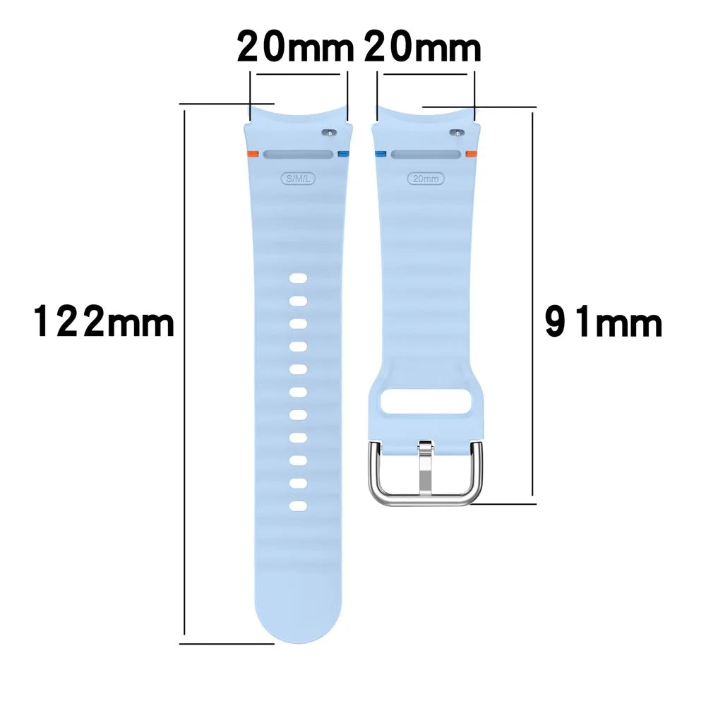 Silicone Band for Samsung Galaxy Watch7 / Watch FE / Watch6 / Watch5 / Watch4 Replacement Strap - Baby Blue - 7