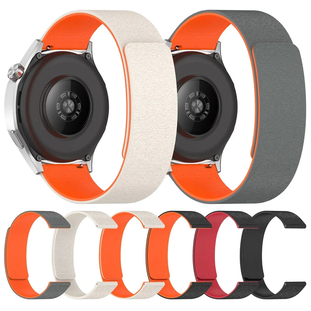 18mm Watch Band for Huawei Watch GT 5 Pro 42mm / GT 5 41mm / GT 4 41mm Magnetic Silicone Strap - Black  /  Red - 4