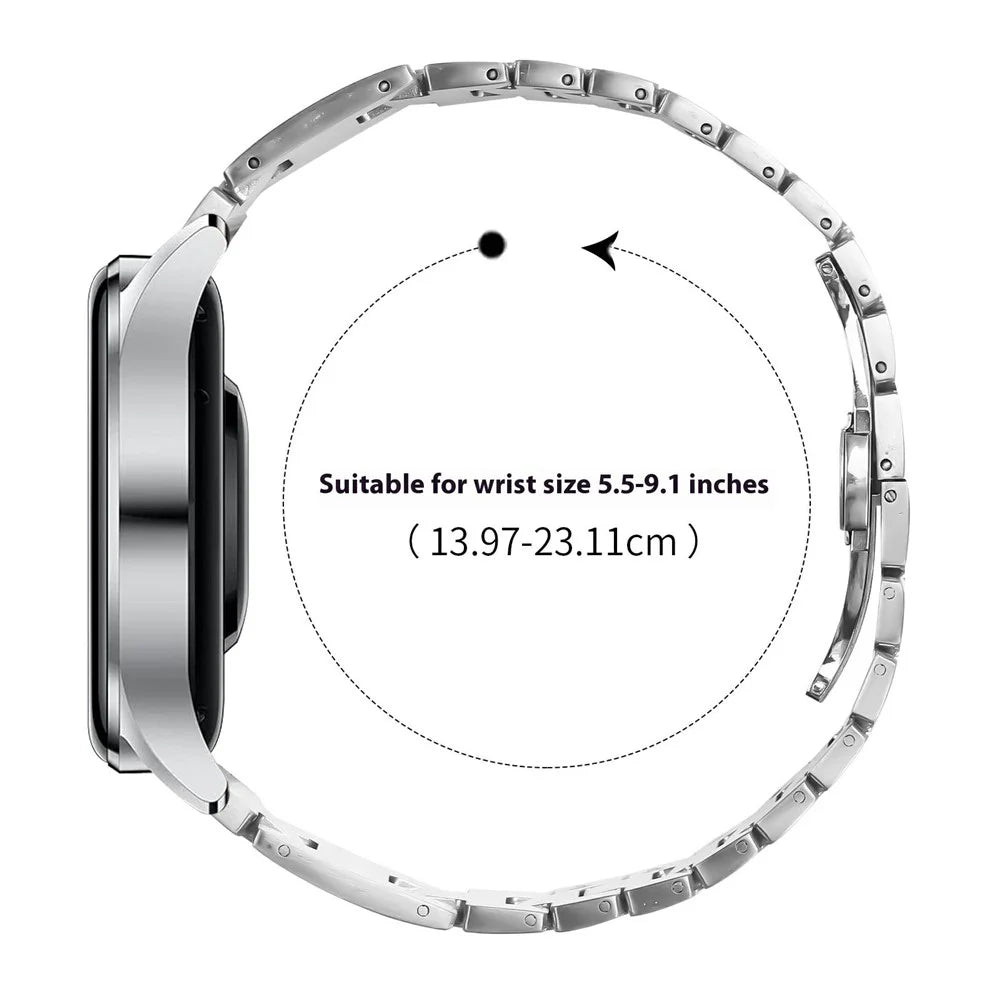 For Huawei Watch Ultimate Replacement Strap H-Type Butterfly Clasp Stainless Steel Watch Band Silver - 7
