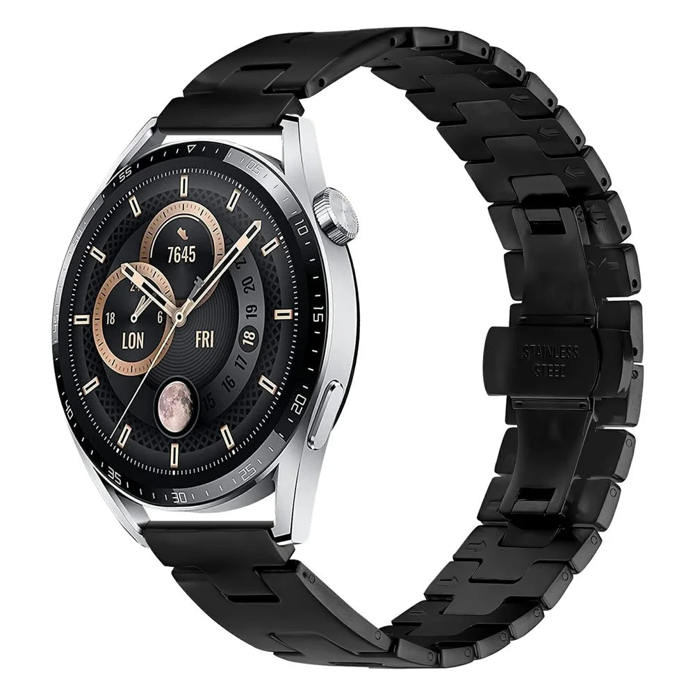 For Huawei Watch GT 3 SE Replacement Strap H Type Metal Watch Band - Black - 3