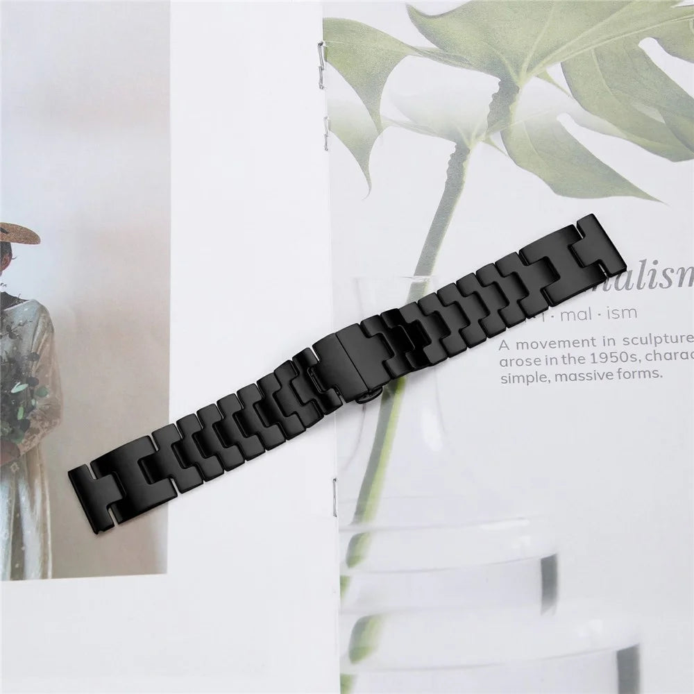 For Huawei Watch GT 3 SE Replacement Strap H Type Metal Watch Band - Black - 6