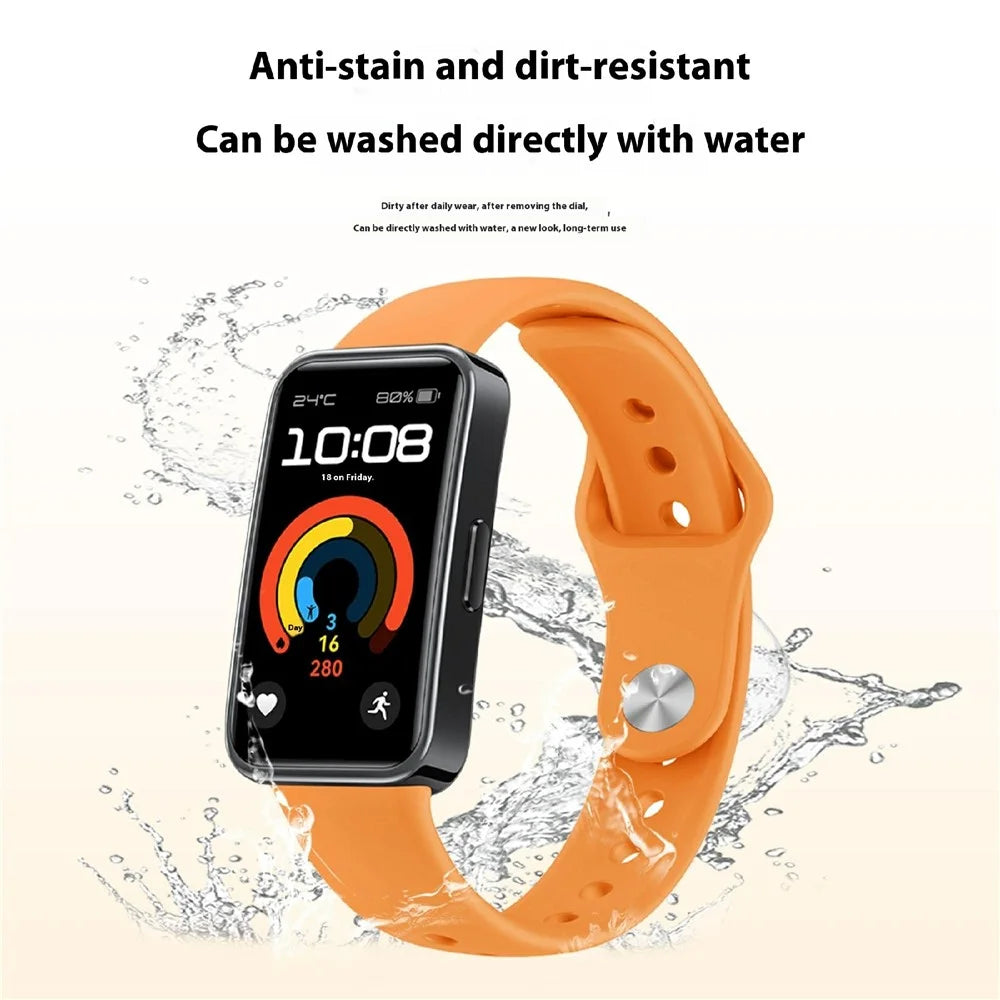 Silicone Wristband for Huawei Band 10 / Band 9 NFC / 9 / 8 NFC / 8 Replacement Adjustable Watch Strap - Yellow - 6