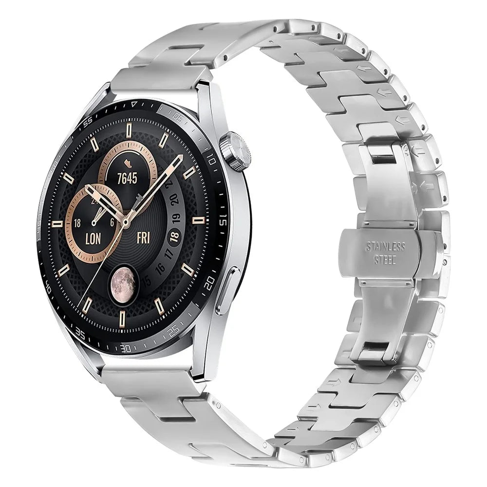 For Xiaomi Watch S2 46mm / 42mm Replacement Strap H Type Metal Silver Watch Band - 4