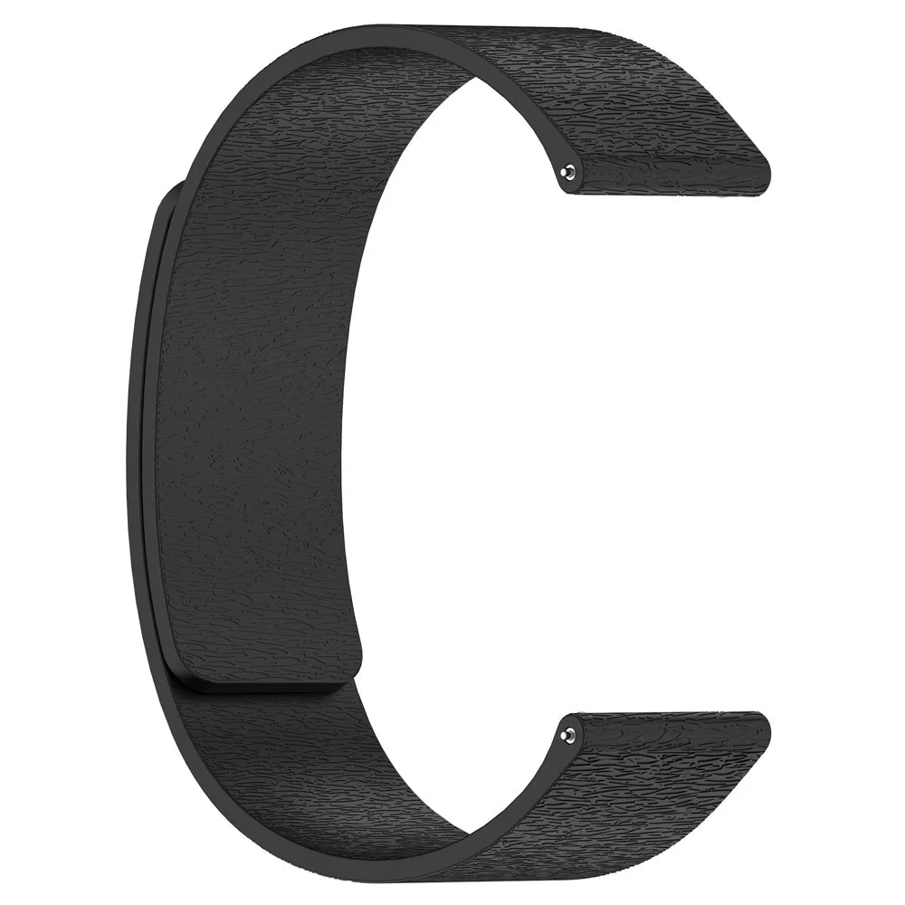 Watch Band for Huawei Watch GT 4 41mm / Garmin Venu 3S / Forerunner 265S Cloud Wood Grain Universal 18mm Silicone Magnetic Strap - Black - 3