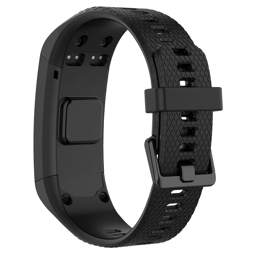 For Garmin Vivosmart HR Replacement Strap Textured Silicone Watch Band with Screwdriver - Black - 3