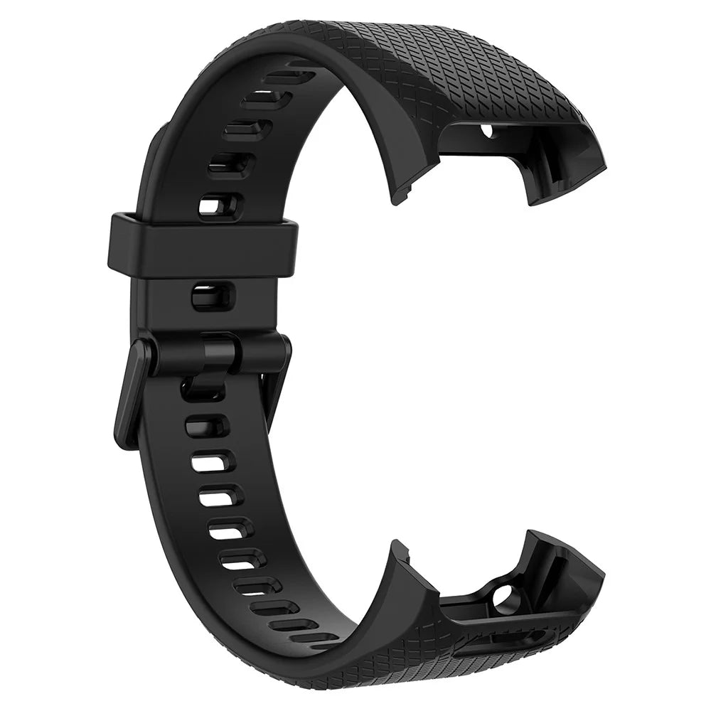 For Garmin Vivosmart HR Replacement Strap Textured Silicone Watch Band with Screwdriver - Black - 5