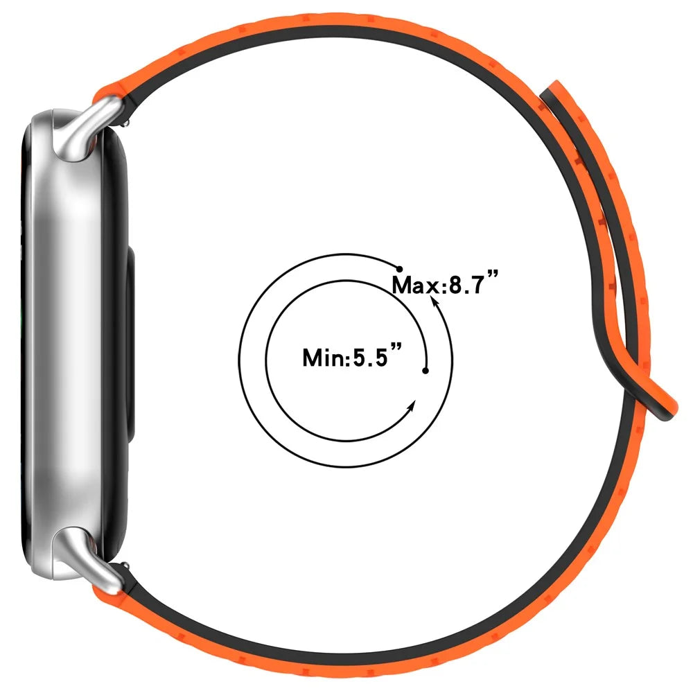 For Xiaomi Smart Band 9 NFC / 9 Magnetic Silicone Strap Dual Color Wristband with PC Protective Frame - White+Blue+White - 4