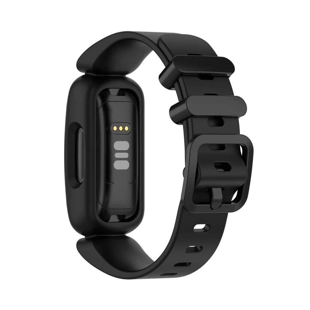 Integrated Adjustable TPE Smart Watch Strap Wrist Band Replacement for Fitbit Ace 3/Fitbit Inspire 2 - Black - 1