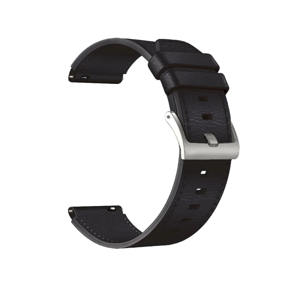 22mm Leather Smart Watch Band Replacement Adjustable Watch Strap for Huawei Watch GT 2 46mm/GT 2 Pro - Black - 2