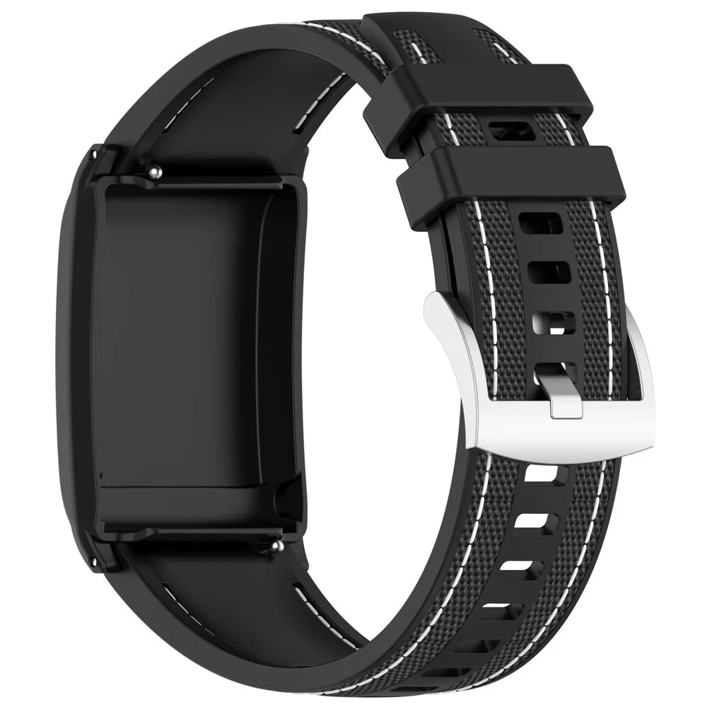 For WHOOP WHOOP 5.0 / 5.0 LIFE MG /  5.0 Peak / 5.0 One / 4.0 / 3.0 Fitness Tracker Wrist Strap Silicone Nylon Band with Protective Case - Black - 3