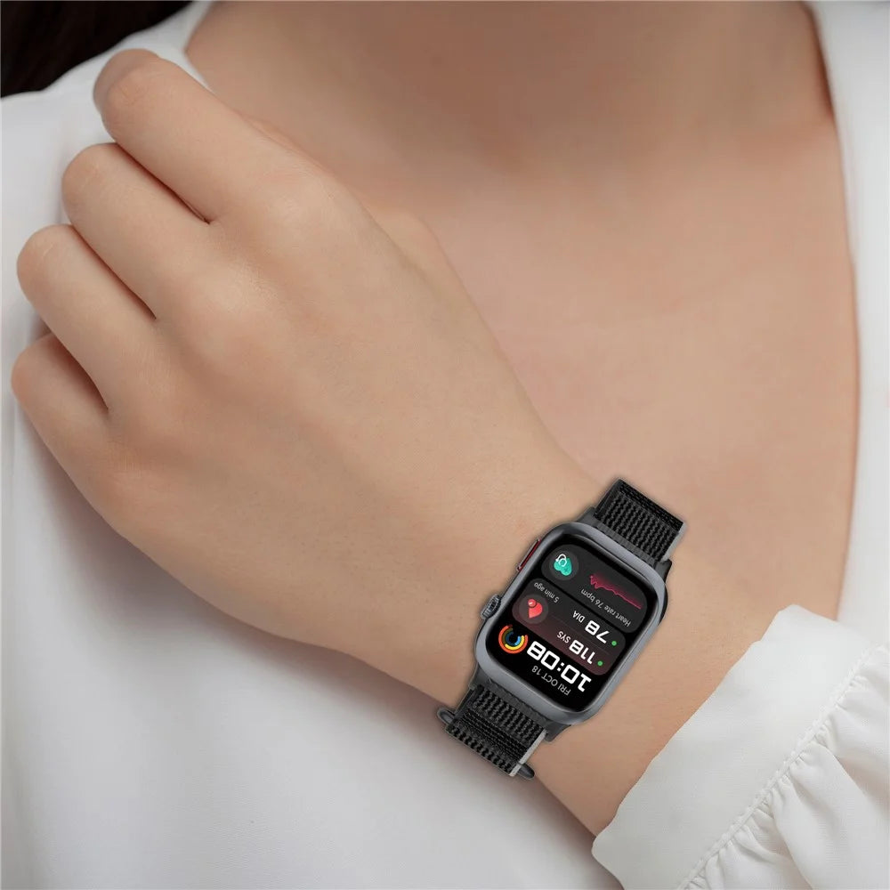 For Huawei Watch D2 Nylon Watch Band Replacement Strap Wristband - Black / Grey - 5